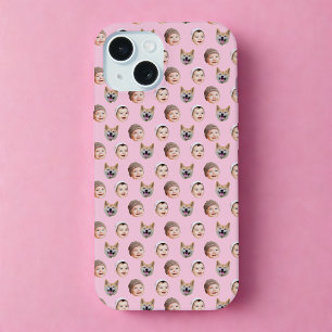 Custom Baby Face, Custom Family 3 Fotos Rosa iPhone 15 Hülle