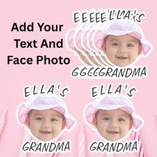 Custom Baby Face Foto Text Oma Aufkleber