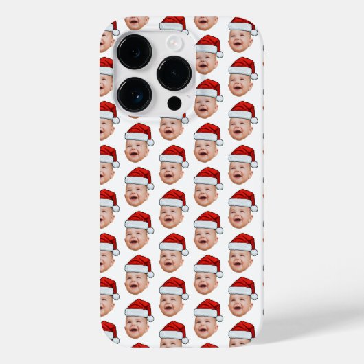 Custom Baby Face Foto Weihnachtsmannmütze Weihnach Case-Mate iPhone Hülle (Rückseite)