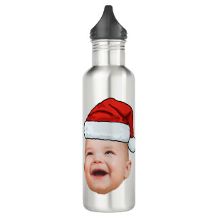 Custom Baby Face Foto Weihnachtsmannmütze Weihnach Edelstahlflasche