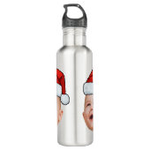Custom Baby Face Foto Weihnachtsmannmütze Weihnach Edelstahlflasche (Rückseite)