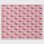 Custom Baby Face Foto Weihnachtsmannmütze Weihnach Geschenkpapier (Flach)