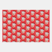 Custom Baby Face Foto Weihnachtsmannmütze Weihnach Geschenkpapier Set (Vorderseite)