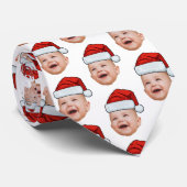 Custom Baby Face Foto Weihnachtsmannmütze Weihnach Krawatte (Gerollt)