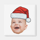 Custom Baby Face Foto Weihnachtsmannmütze Weihnach Magnet (Vorne)