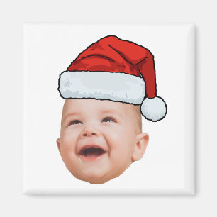 Custom Baby Face Foto Weihnachtsmannmütze Weihnach Magnet