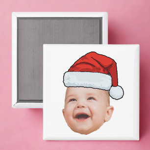 Custom Baby Face Foto Weihnachtsmannmütze Weihnach Magnet