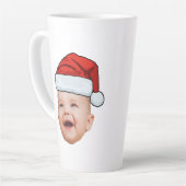 Custom Baby Face Foto Weihnachtsmannmütze Weihnach Milchtasse (Linke Ecke)