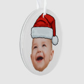 Custom Baby Face Foto Weihnachtsmannmütze Weihnach Ornament (Vorderseite)