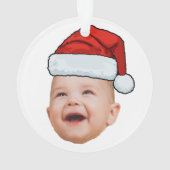 Custom Baby Face Foto Weihnachtsmannmütze Weihnach Ornament (Rückseite)