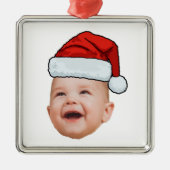 Custom Baby Face Foto Weihnachtsmannmütze Weihnach Ornament Aus Metall (Vorne)