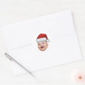 Custom Baby Face Foto Weihnachtsmannmütze Weihnach Runder Aufkleber (Umschlag)