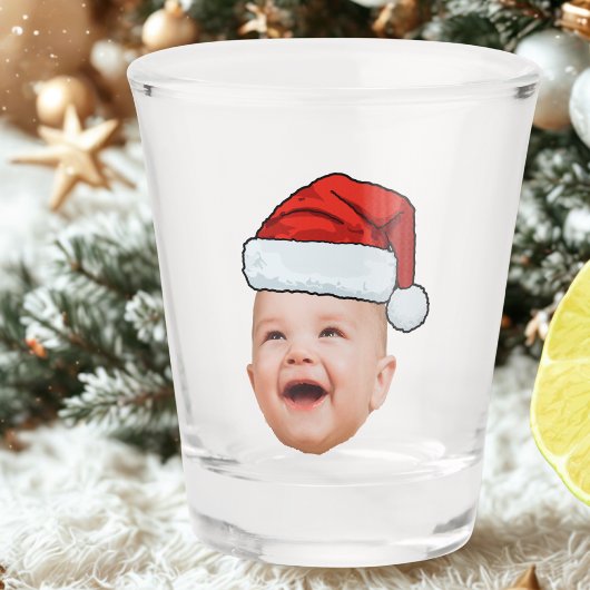 Custom Baby Face Foto Weihnachtsmannmütze Weihnach Schnapsglas