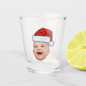 Custom Baby Face Foto Weihnachtsmannmütze Weihnach Schnapsglas (Vorderseite)