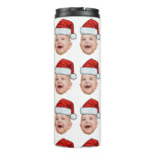 Custom Baby Face Foto Weihnachtsmannmütze Weihnach Thermosbecher (Rückseite)