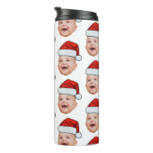 Custom Baby Face Foto Weihnachtsmannmütze Weihnach Thermosbecher (Nach rechts gedreht)
