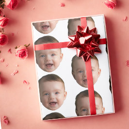 Custom Baby Face, Funny Custom Foto Geschenkpapier
