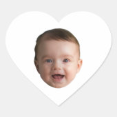 Custom Baby Face, Funny Custom Foto Herz-Aufkleber (Vorderseite)