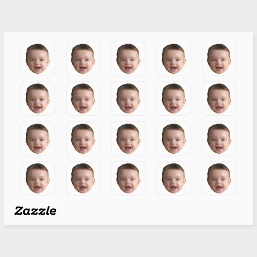 Custom Baby Face, Funny Custom Foto Quadratischer Aufkleber (Blatt)