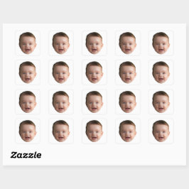 Custom Baby Face, Funny Custom Foto Quadratischer Aufkleber