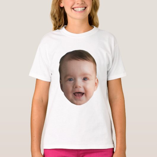 Custom Baby Face, Funny Custom Foto T-Shirt (Vorderseite)