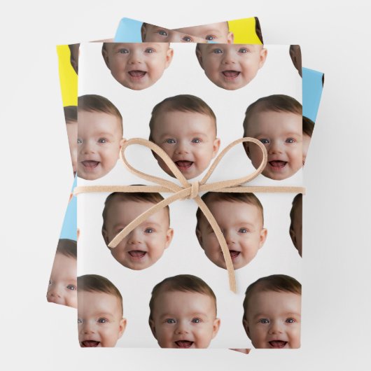 Custom Baby Face, Funny custom photo Geschenkpapier Set (Beispiel)
