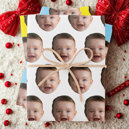 Custom Baby Face, Funny custom photo Geschenkpapier Set