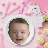 Custom Baby Face, Funny custom photo Pappteller (Party)