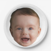 Custom Baby Face, Funny custom photo Pappteller (Vorderseite)