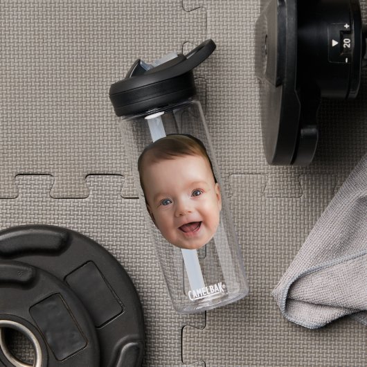 Custom Baby Face, Funny custom photo Trinkflasche (Fitnessstudio (gedreht))