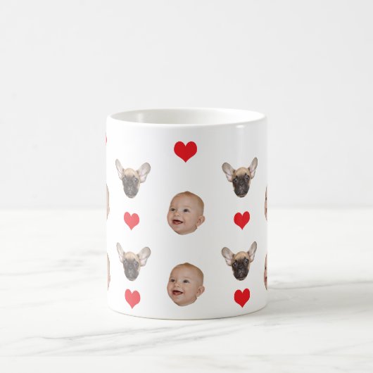 Custom Baby Face Hunde Gesicht Mama Vater Geburtst Kaffeetasse (Mittel)