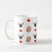 Custom Baby Face Hunde Gesicht Mama Vater Geburtst Kaffeetasse (Links)