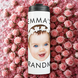 Custom Baby Face Mama Oma Opa Geburtstag Thermosbecher