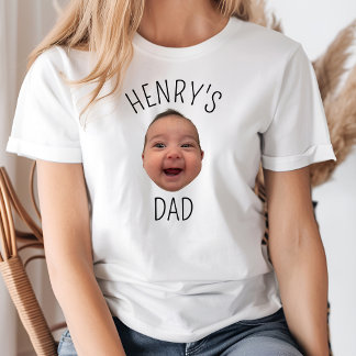 Custom Baby Face Personalisiert Child Foto New Dad T-Shirt