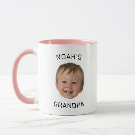 Custom Baby Face Photo Grandpa Tasse (Links)