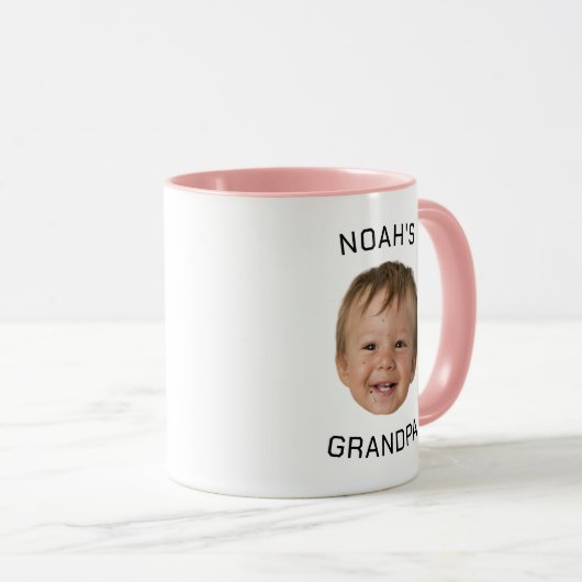 Custom Baby Face Photo Grandpa Tasse (VorderseiteRechts)