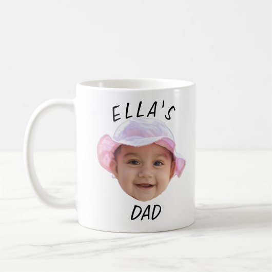 Custom Baby Face Photo New Dad Kaffeetasse (Links)