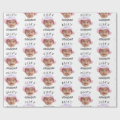 Custom Baby Face Photo Text Grandma Geschenkpapier (Flach)