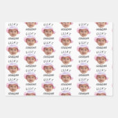 Custom Baby Face Photo Text Grandma Geschenkpapier Set (Vorderseite)