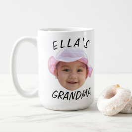 Custom Baby Face Photo Text Grandma Kaffeetasse
