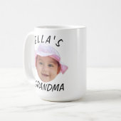 Custom Baby Face Photo Text Grandma Kaffeetasse (Vorderseite Links)