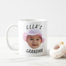 Custom Baby Face Photo Text Grandma Kaffeetasse