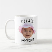 Custom Baby Face Photo Text Grandma Kaffeetasse (Links)