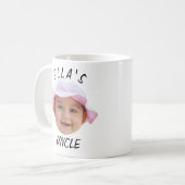 Custom Baby Face Photo Text New Uncle Kaffeetasse (Vorderseite Links)