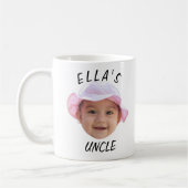 Custom Baby Face Photo Text New Uncle Kaffeetasse (Links)