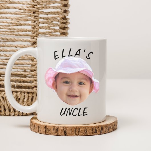Custom Baby Face Photo Text New Uncle Kaffeetasse