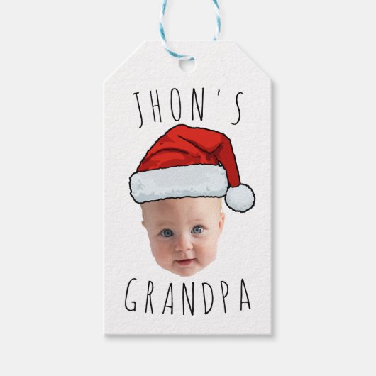 Custom Baby Face Weihnachtsmannmütze Weihnachts-Fo Geschenkanhänger (Vorderseite)