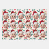 Custom Baby Face Weihnachtsmannmütze Weihnachts-Fo Geschenkpapier Set (Vorderseite 2)