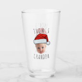 Custom Baby Face Weihnachtsmannmütze Weihnachts-Fo Glas (Vorderseite)