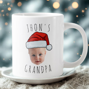 Custom Baby Face Weihnachtsmannmütze Weihnachts-Fo Jumbo-Tasse